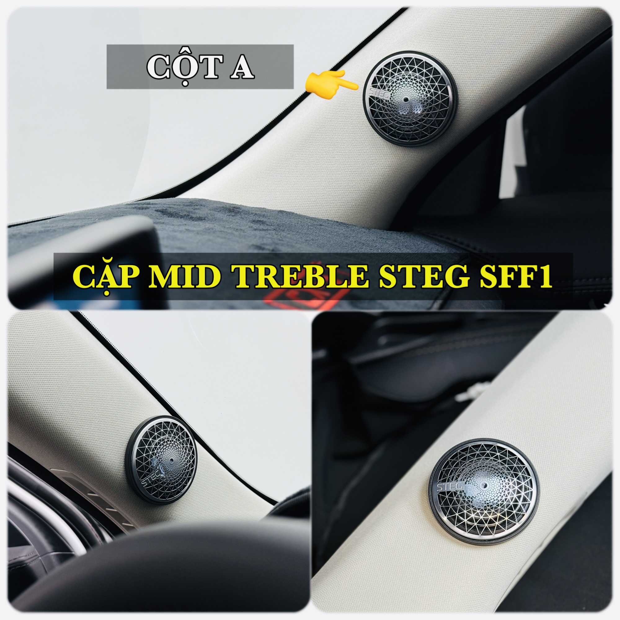 Độ loa xe Mazda CX5 - Mazda CX8 với loa Mid - Treble STEG SFF1
