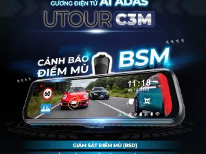 CAMERA HÀNH TRÌNH GƯƠNG ĐIỆN TỬ UTOUR C3M CHÍNH HÃNG TÍCH HỢP ADAS