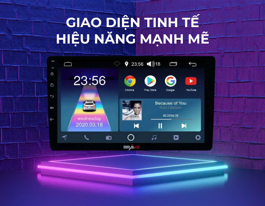 Màn hình Android Bravo B100 Plus (RAM 4G – ROM 32G)