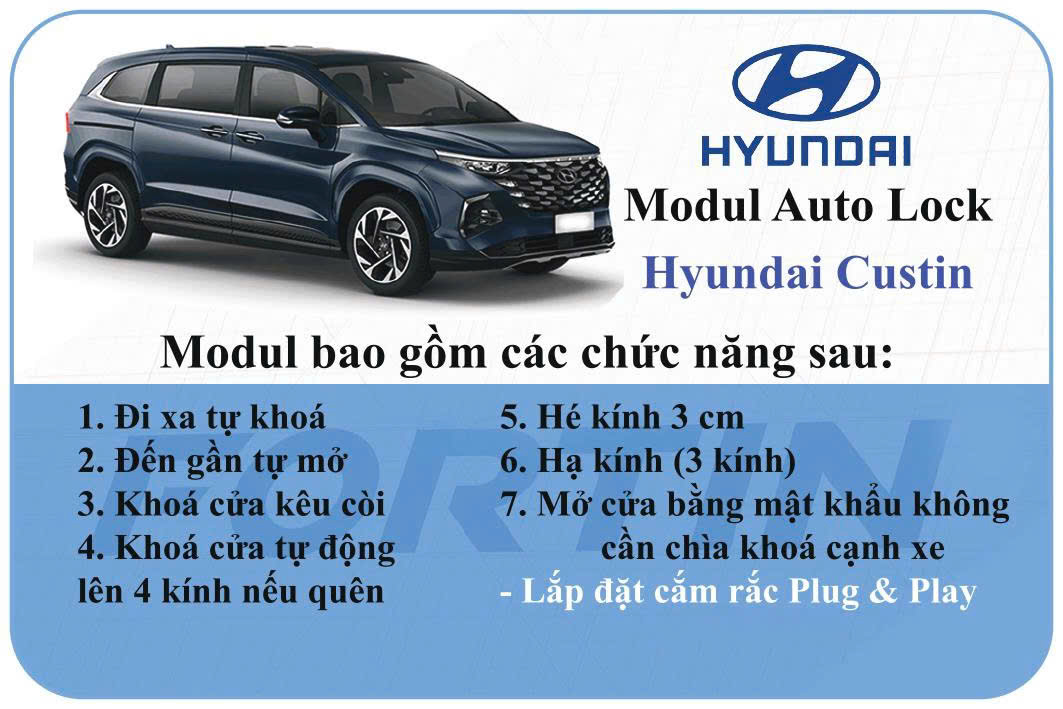 MỞ TÍNH NĂNG ẨN HYUNDAI CUSTIN - AUTOLOCK HYUNDAI CUSTIN 2023-2025