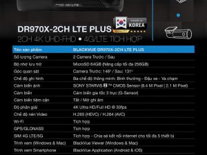Camera Hành Trình Ô Tô Cao Cấp BLACKVUE DR970X | 2CH 4K | 4G-LTE PLUS MỚI 2025 - Made in Korea
