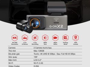 Alternative view of Camera hành trình Ultra HD 4K Msport G-on X2